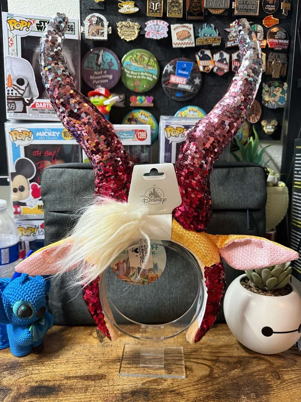 NWT Shanghai Disney Zootopia Gazelle Sequin Horn Ear Headband